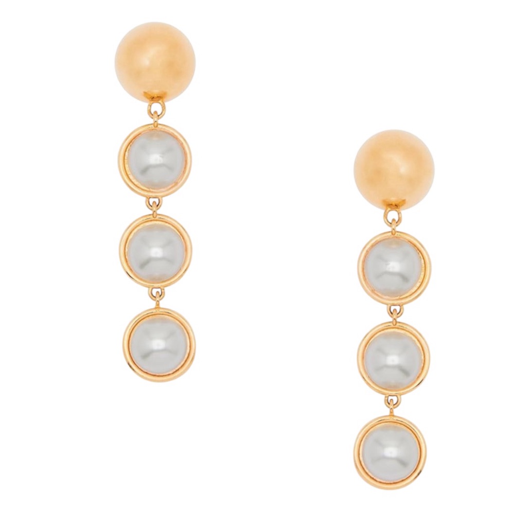 Oscar De La Renta Goldtone Faux-Pearl Sphere Drop Earrings